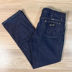 Vintage Wrangler Dark Blue Straight Leg Jeans – Men's 33x30 Western Denim